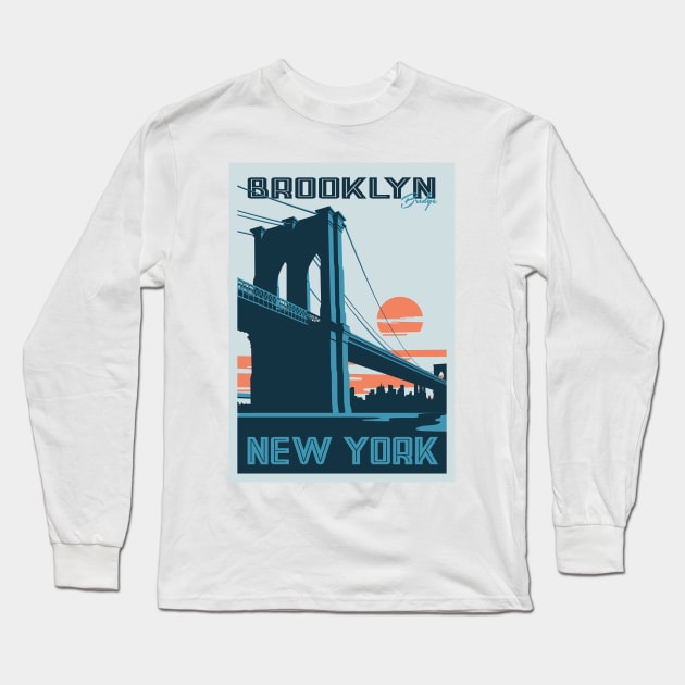 Brooklyn New York Design Long Sleeve T-Shirt by Terrybogard97